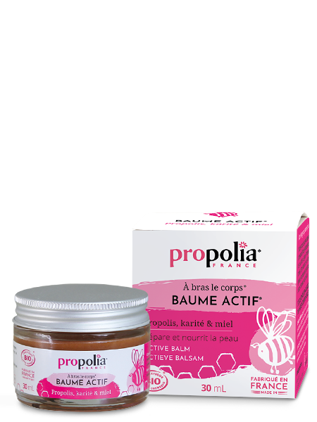 Active balm, propolis, shea butter and honey
