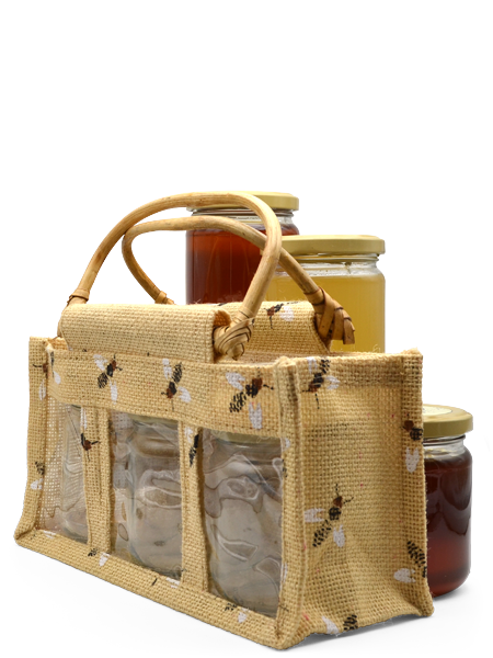 vacuum box Suitcase with 3 jars of honey of your choice