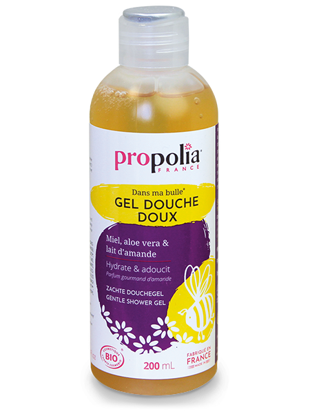 Gentle shower gel with honey, aloe vera and almond milk