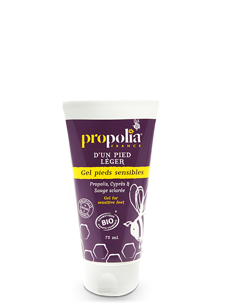 Propolia, propolis, cypress and clary sage sensitive feet gel