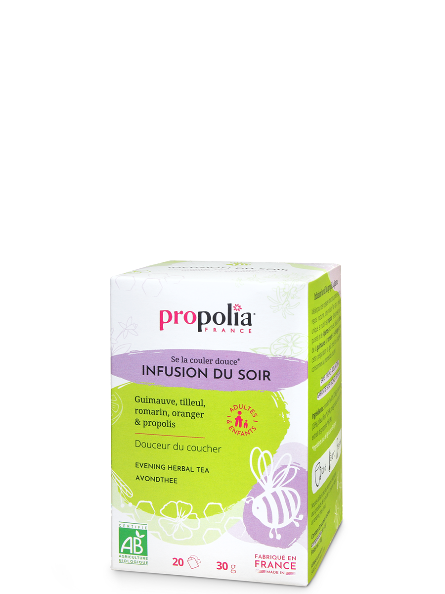 infusion-soir infusion du soir : guimauve, tilleul, romarin, oranger et propolis