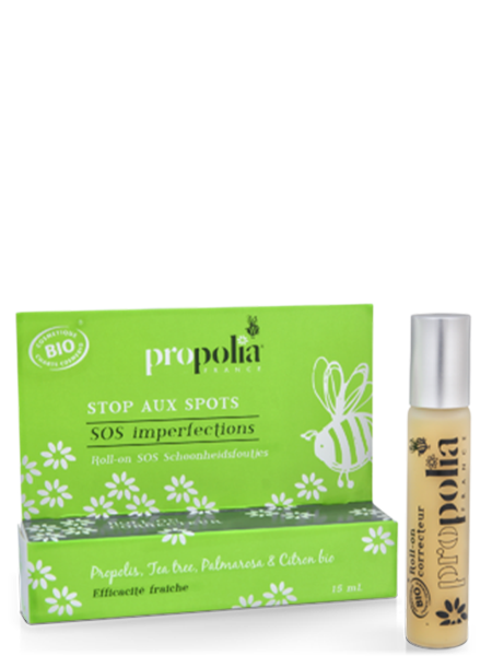Anti-blemish roll-on, propolis, tea tree, palmarosa and lemon