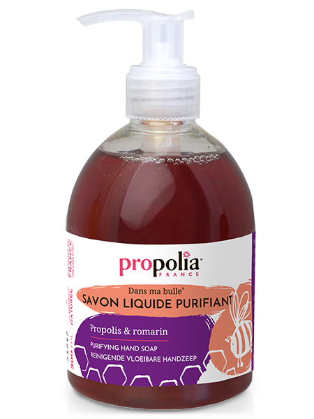 Purifying liquid soap, propolis and rosemary