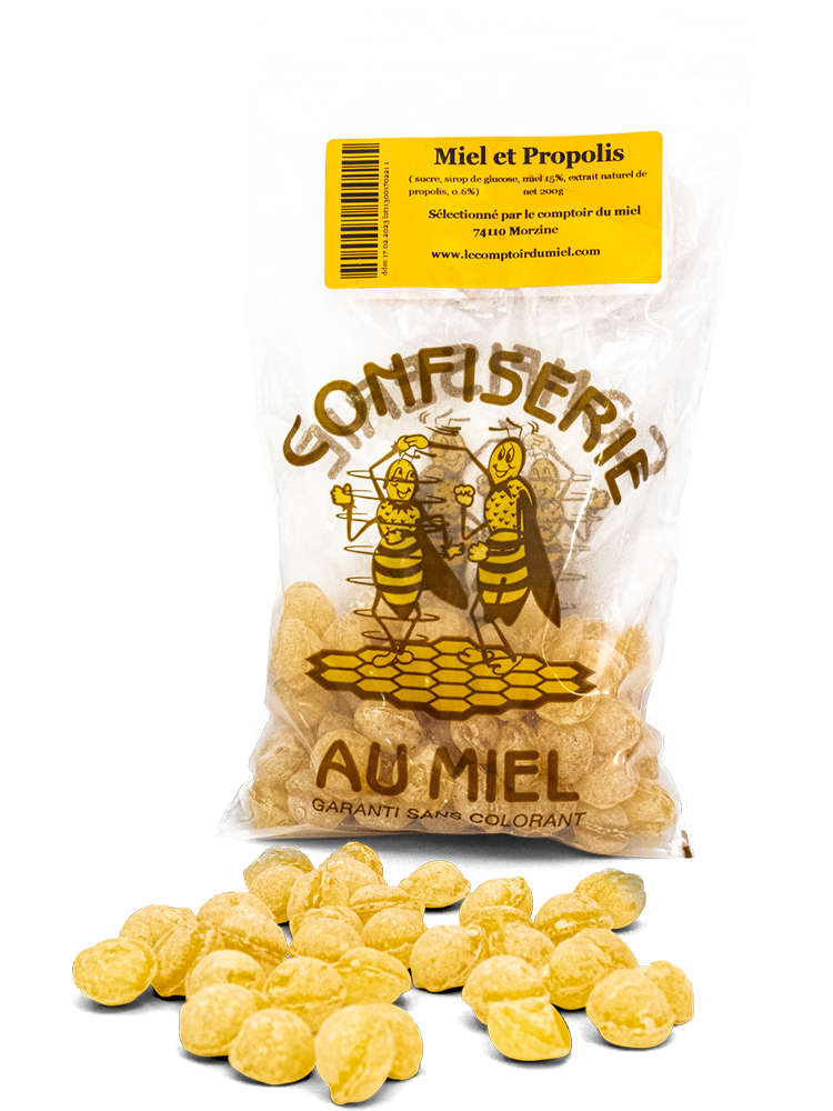 bonbon-miel-propolis Honey and propolis balls in 200 gram bags