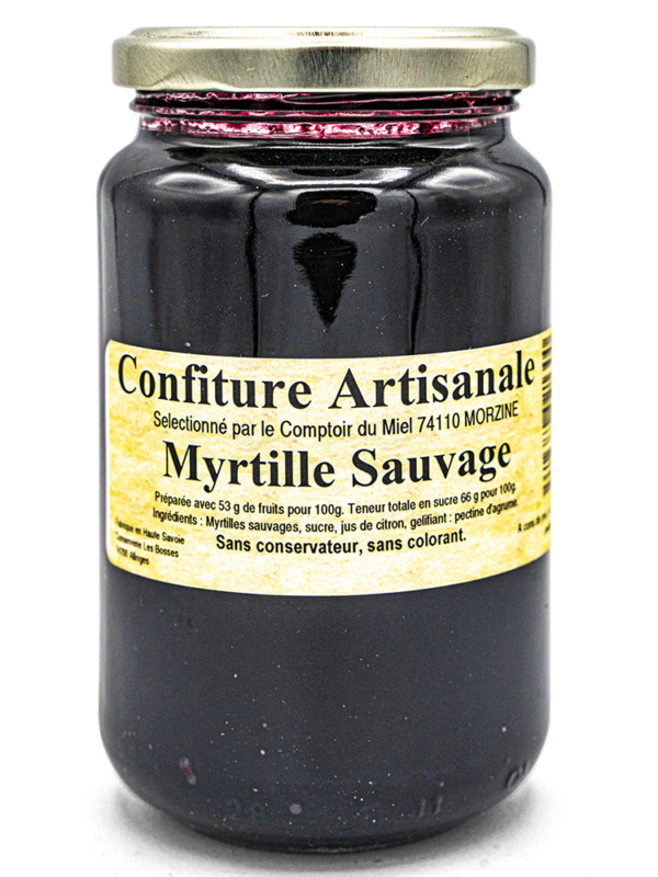 Confiture artisanale de Myrtille Sauvage pot de 430g