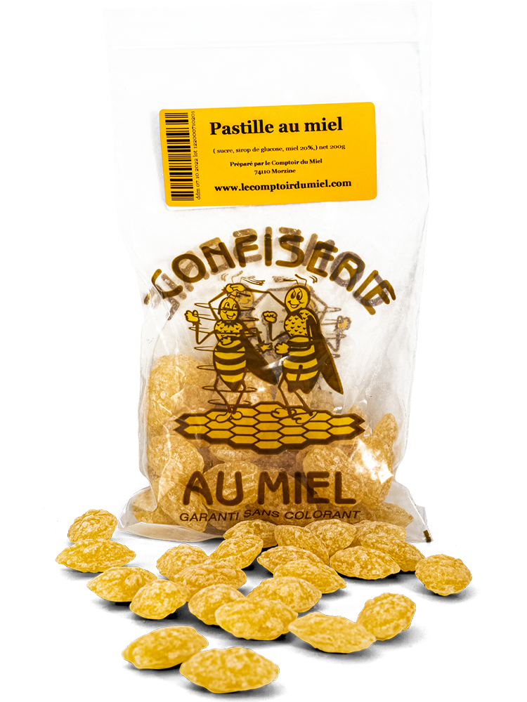 honey pellets Honey-flavored lozenges