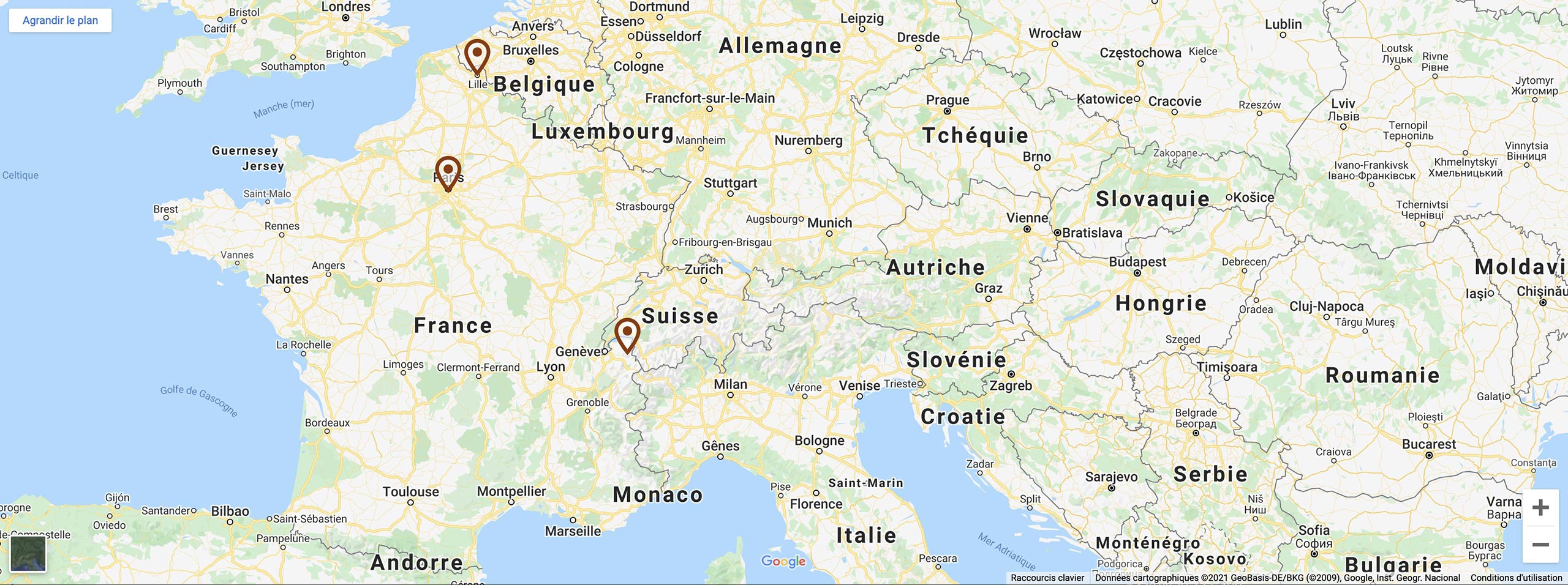 carte des boutiques du Comptoir du Miel